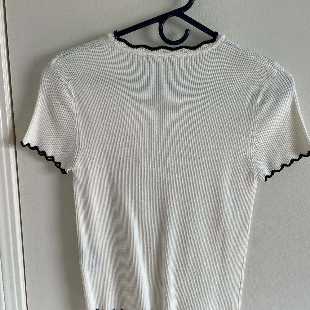White Ribbed Top - Picture 2 of 5